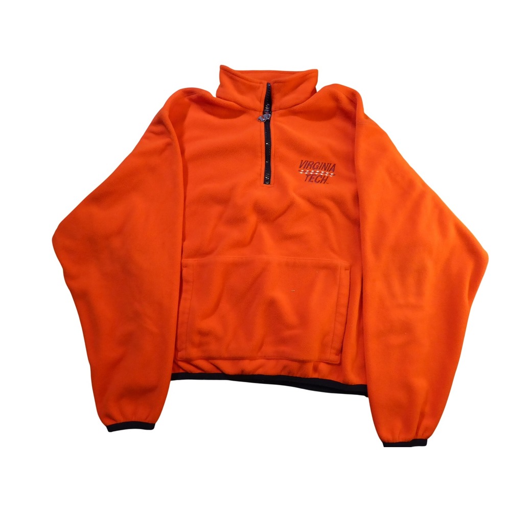 Champion Men's Virginia Tech Hokies Quarter Zip Fleece Sweatshirt Orange 2XLarge